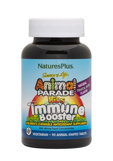Natures Plus - Animal Parade Kids Chewable Immune Booster Tropical Berry Flavor - 90 Chewable Tablets