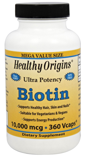 Healthy Origins - Biotin 10000 mcg. - 360 Vegetarian Capsules