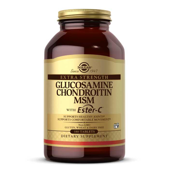 Solgar Glucosamine Chondroitin MSM with Ester C Extra Strength 180 Tablets