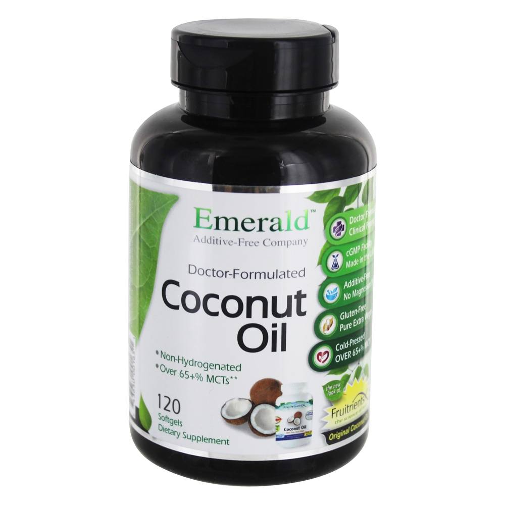 Emerald Labs - Coconut Oil 100 Pure Extra Virgin - 120 Softgels Formerly FruitrientsX