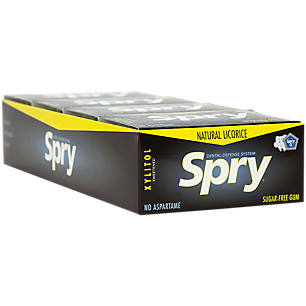 Spry Sugar Free Gum with Xylitol - Natural Licorice (20 Packs)
