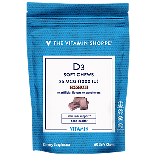 Vitamin D3 - Bone Health & Immune Support - 1,000 IU (60 Soft Chews) . Strength Variant: 1,000 IU - Chocolate