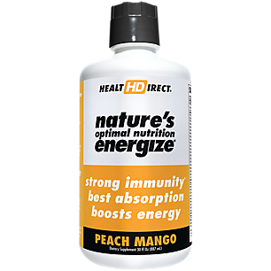 Optimal Nutrition Energize Liquid - Heart Health Nitric Oxide Energy - Peach Mango (30 Fluid Ounces)