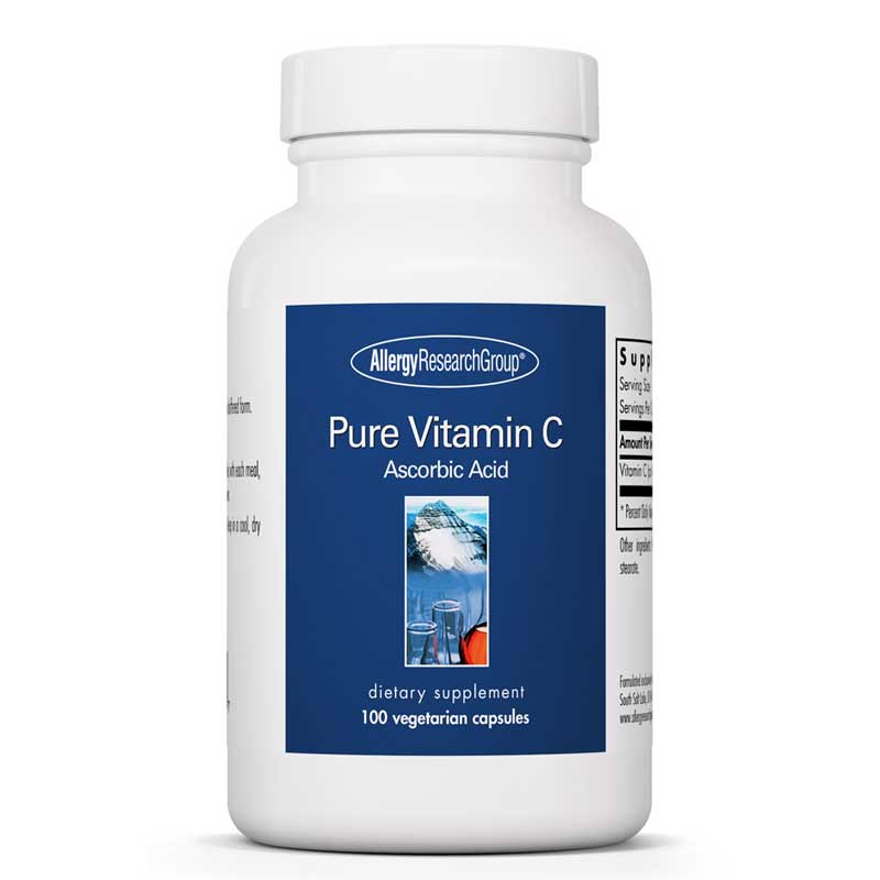 Allergy Research Group Pure Vitamin C Ascorbic Acid 100 Veg Capsules