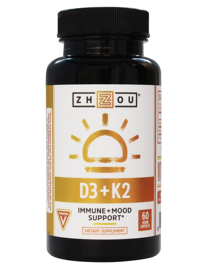 Zhou - Vitamin D3 K2 Immune & Mood Support - 60 Vegetable Capsule(s)