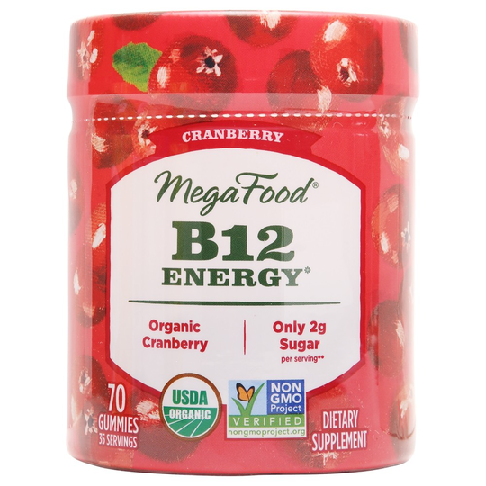 MegaFood - B12 Energy Organic Cranberry - 70 Gummies