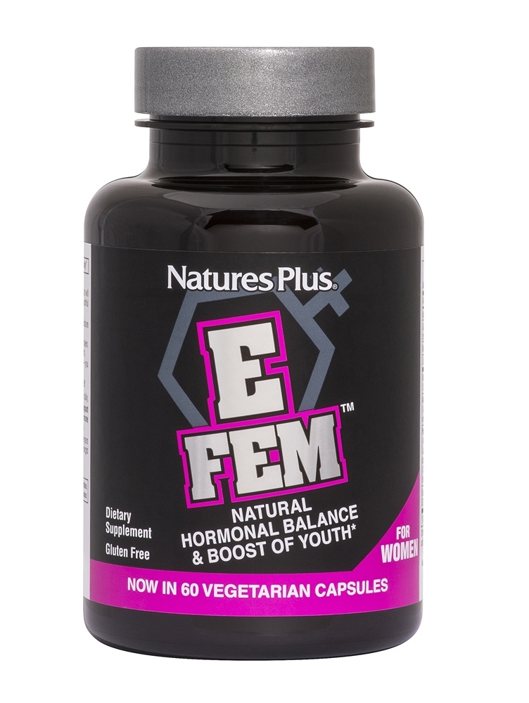 Natures Plus - E Fem Natural Hormonal Balance & Boost of Youth - 60 Vegetarian Capsules