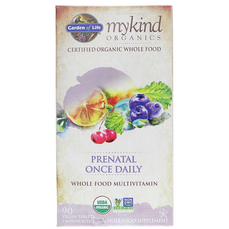 Garden of Life mykind Organics Prenatal Once Daily Whole Food Multivitamin 90 Veg Tablets
