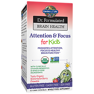 Dr. Formulated Organic Attention & Focus for Kids - Watermelon Berry (60 Chewables)
