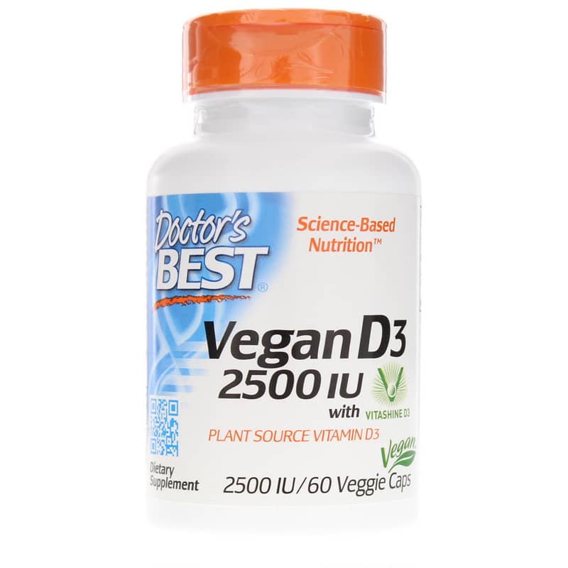 Doctors Best Vegan D3 2500 IU 60 Veg Capsules