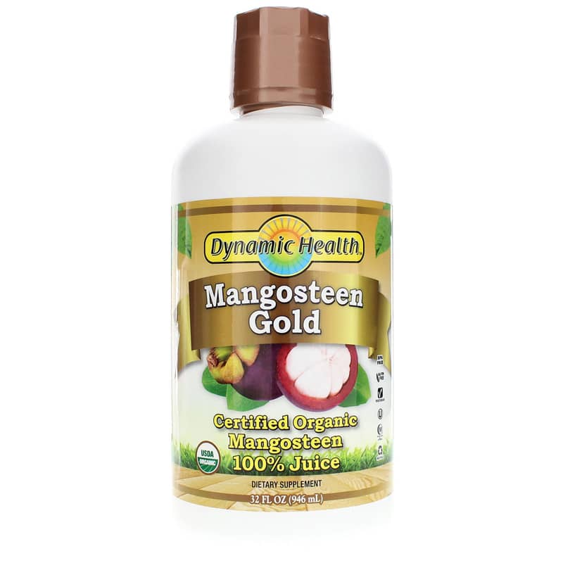 Dynamic Health Mangosteen Gold Certified Organic Mangosteen 100% Juice 32 Oz
