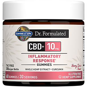 Dr. Formulated CBD + Inflammatory Response Gummies with Curcumin - 10 MG Per Serving - Berry Spice (60 Gummies)