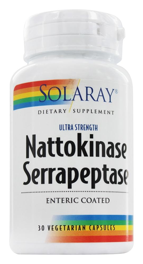Solaray - Nattokinase & Serrapeptase Extra Strength Enteric Coated - 30 Vegetarian Capsules