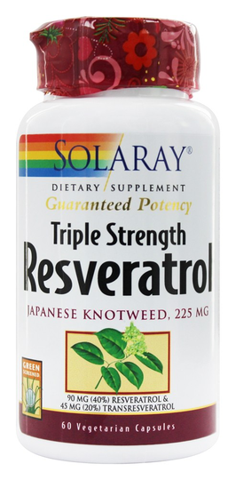 Solaray - Guaranteed Potency Resveratrol Japanese Knotweed Triple Strength 225 mg. - 60 Vegetarian Capsules