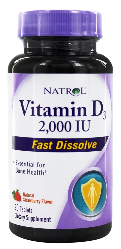 Natrol - Vitamin D3 Fast Dissolve Strawberry 2000 IU - 90 Mini-Tab(s)