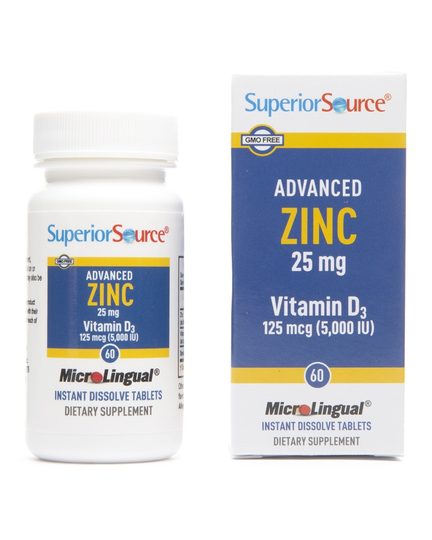 Superior Source - Advanced Zinc with Vitamin D3 - 60 Quick Dissolve Tablets