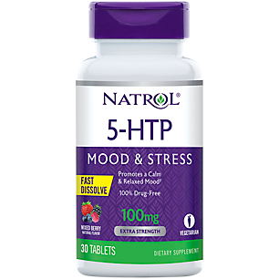 5-HTP Fast Dissolve for Mood Support - Wild Berry - 100 MG (30 Tablets)