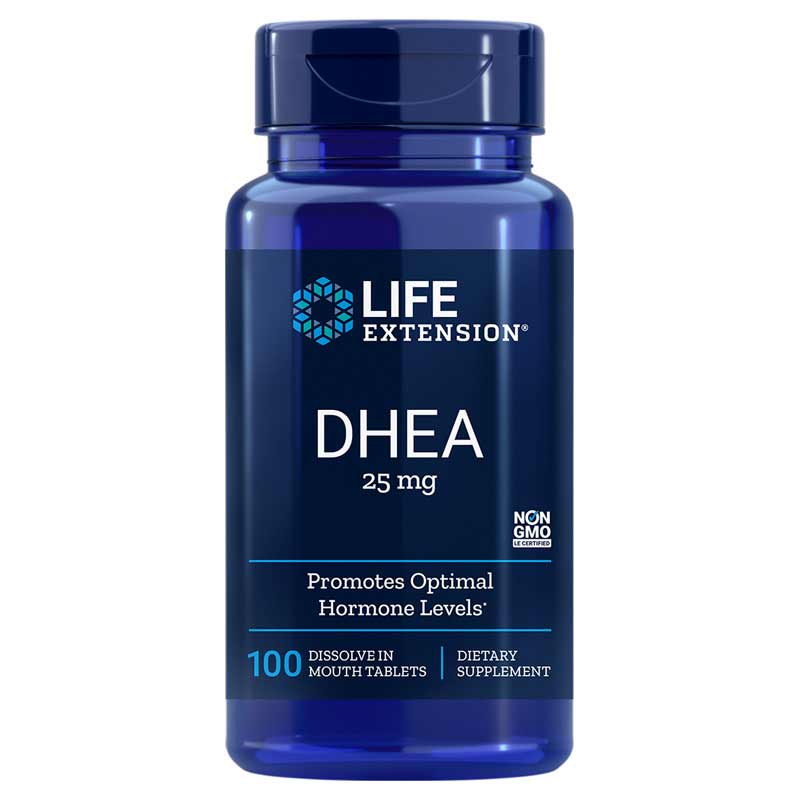 Life Extension Dhea 25 Mg Dissolve in Mouth Tablets 100 Tablets