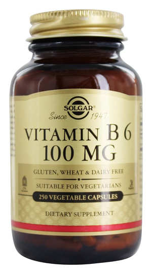 Solgar - Vitamin B6 100 mg. - 250 Vegetarian Capsules