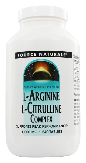 Source Naturals - L-Arginine L-Citrulline Complex - 240 Tablets