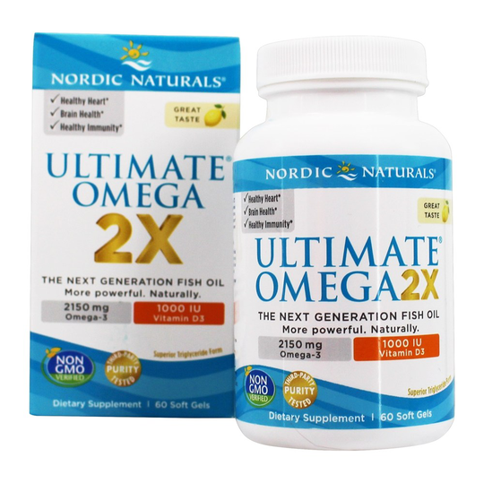 Nordic Naturals - Ultimate Omega 2X with Vitamin D3 Formula Lemon - 60 Softgels