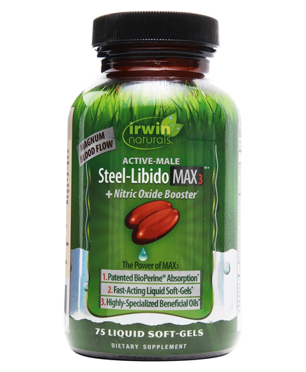 Irwin Naturals - Steel-Libido Max3 Nitric Oxide Booster - 75 Liquid Softgels