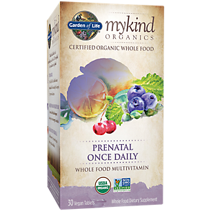 mykind Organics Whole Food Prenatal Multivitamin - Once Daily (30 Vegan Tablets)