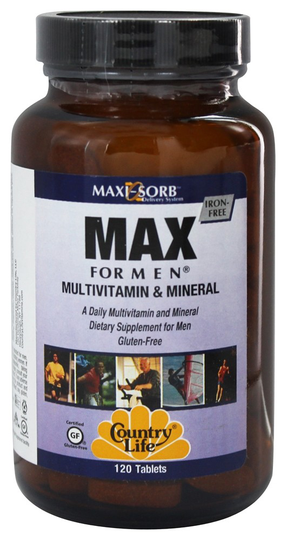 Country Life - Maxi-Sorb Max For Men Multivitamin & Mineral Iron-Free - 120 Tablets