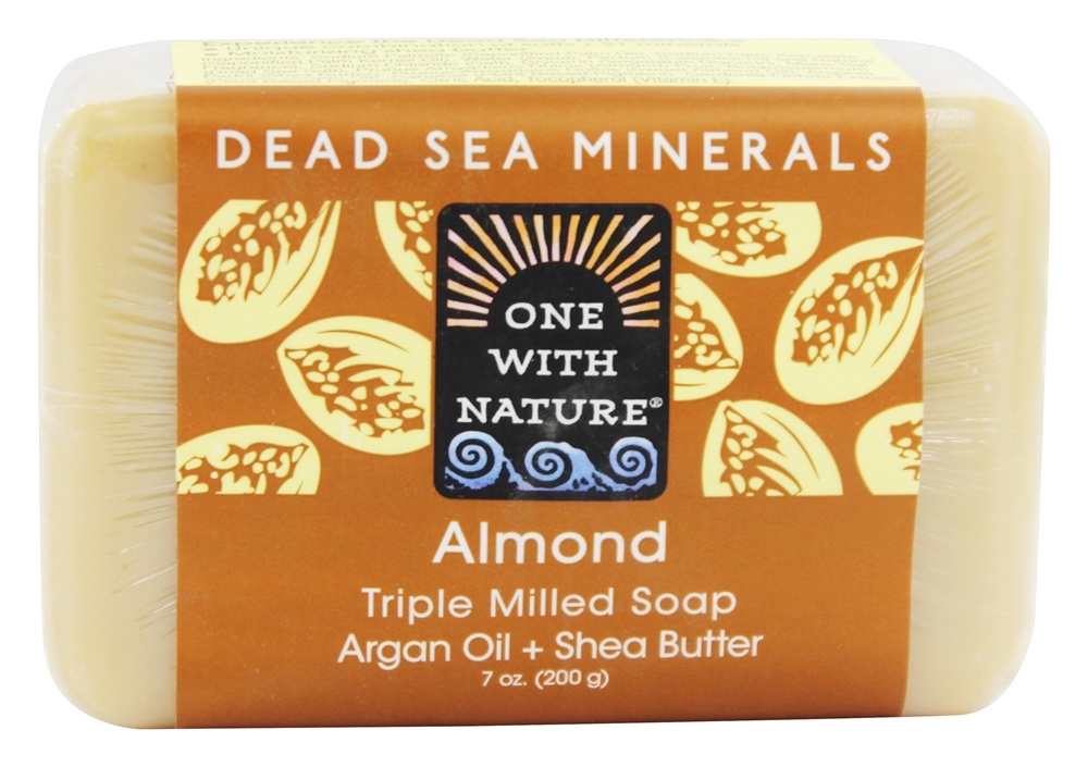 One With Nature - Dead Sea Mineral Bar Soap Mild Exfoliating Almond - 7 oz.