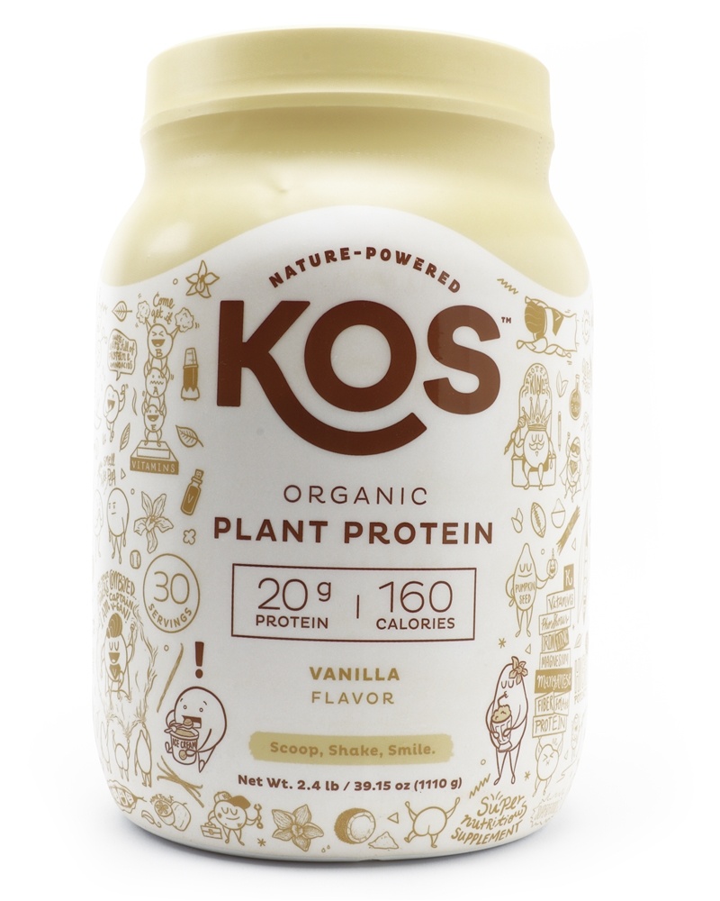 KOS - Organic Plant Protein Powder 30 Servings Vanilla - 2.4 lbs.