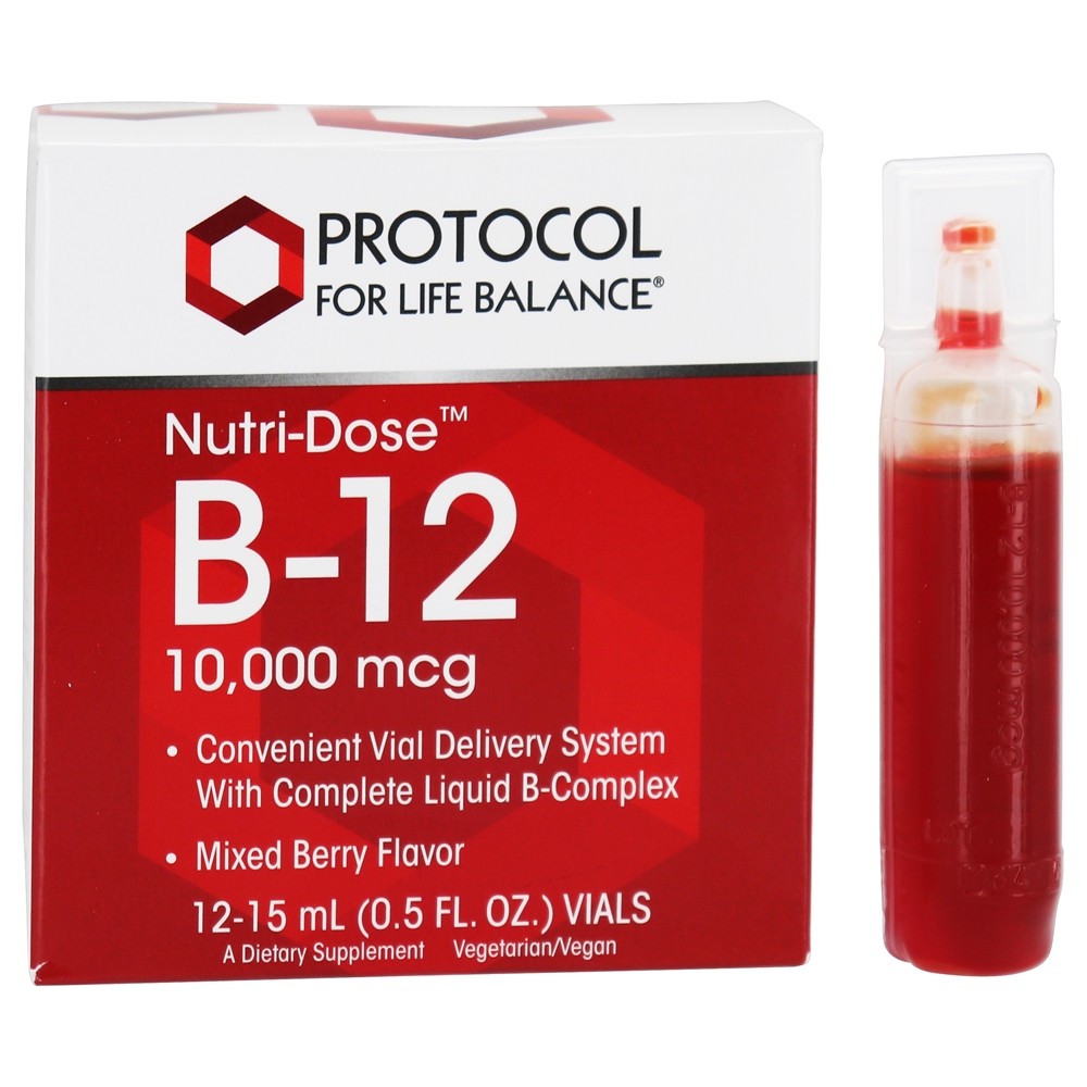 Protocol For Life Balance - Nutri-Dose Vitamin B12 Mixed Berry 10000 mcg. - 12 Vial(s)