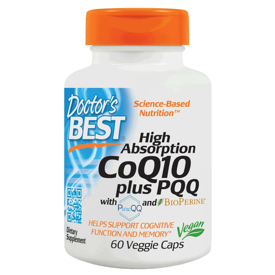 Doctor's Best - High Absorption CoQ10 plus PQQ with BioPerine - 60 Vegetarian Capsules