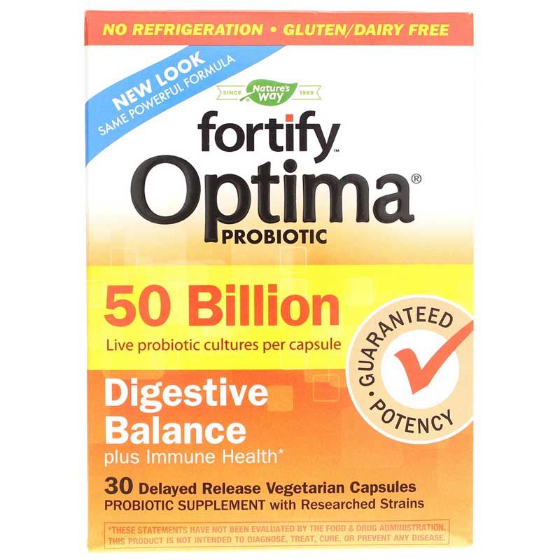 Natures Way Fortify Optima Digestive Balance 50 Billion 30 Veg Capsules