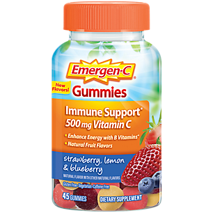 Emergen-C Immune Support Gummies with Vitamin C - Strawberry, Lemon & Blueberry (45 Gummies)