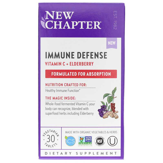 New Chapter Immune Defense Vitamin C & Elderberry 30 Tablets