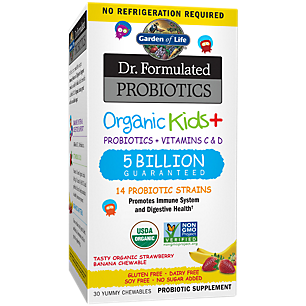 Dr. Formulated Organic Kids+ Probiotics 5 Billion - Strawberry Banana (30 Chewables)