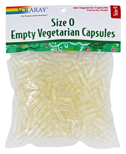 Solaray - Empty Vegetarian Capsules Size 0 - 500 Vegetarian Capsules