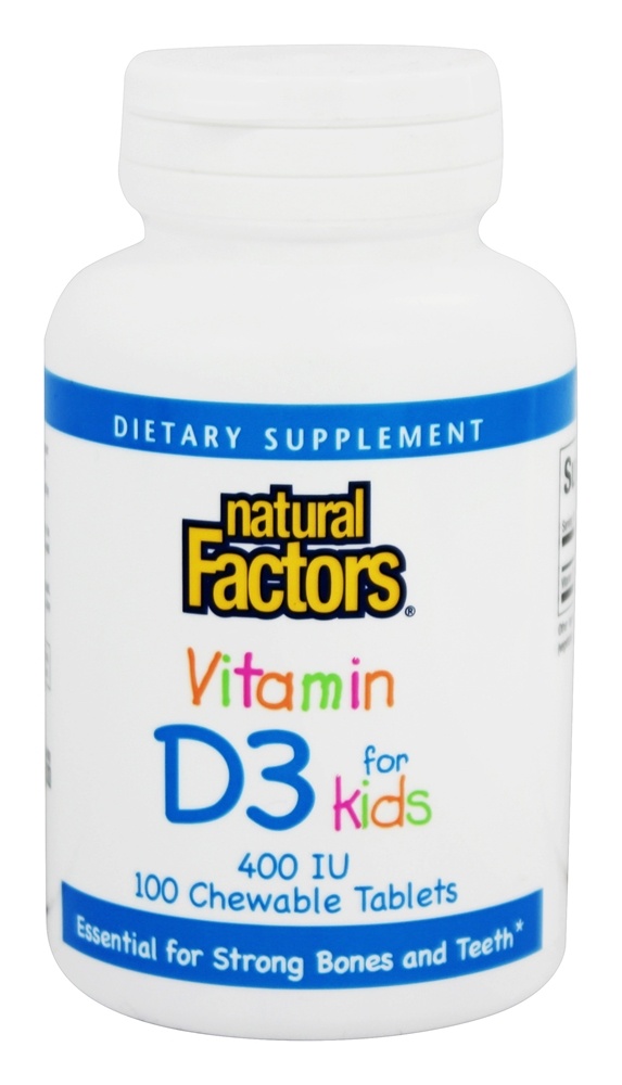 Natural Factors - Vitamin D3 for Kids 400 IU - 100 Chewable Tablets