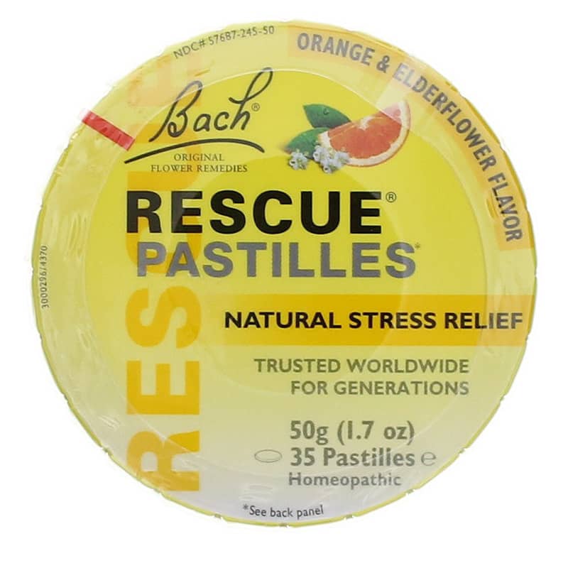 Bach Flower Remedies Rescue Pastilles Orange & Elderberry 1.7 Oz