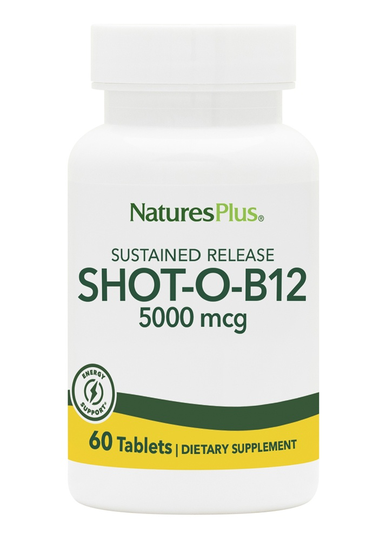 Natures Plus - Shot-O-B12 Sustained Release 5000 mcg. - 60 Tablets