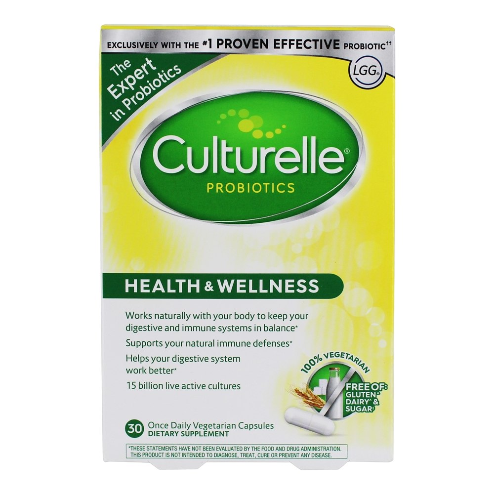Culturelle - Probiotic Health & Wellness Daily Probiotic 15 Billion CFU - 30 Vegetarian Capsules