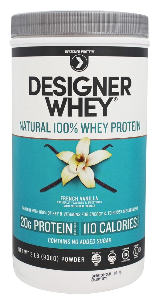 Designer Protein - Designer Whey Natural 100 Whey Protein French Vanilla - 2 lbs.