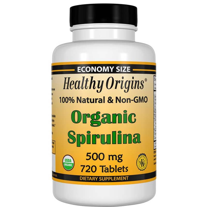 Healthy Origins Organic Spirulina 500 Mg 720 Tablets