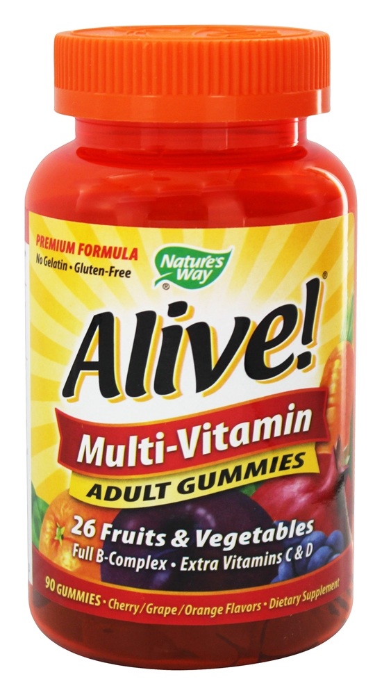 Nature's Way - Alive Multi-Vitamin Adult Gummies Cherry Grape & Orange Flavors - 90 Gummies