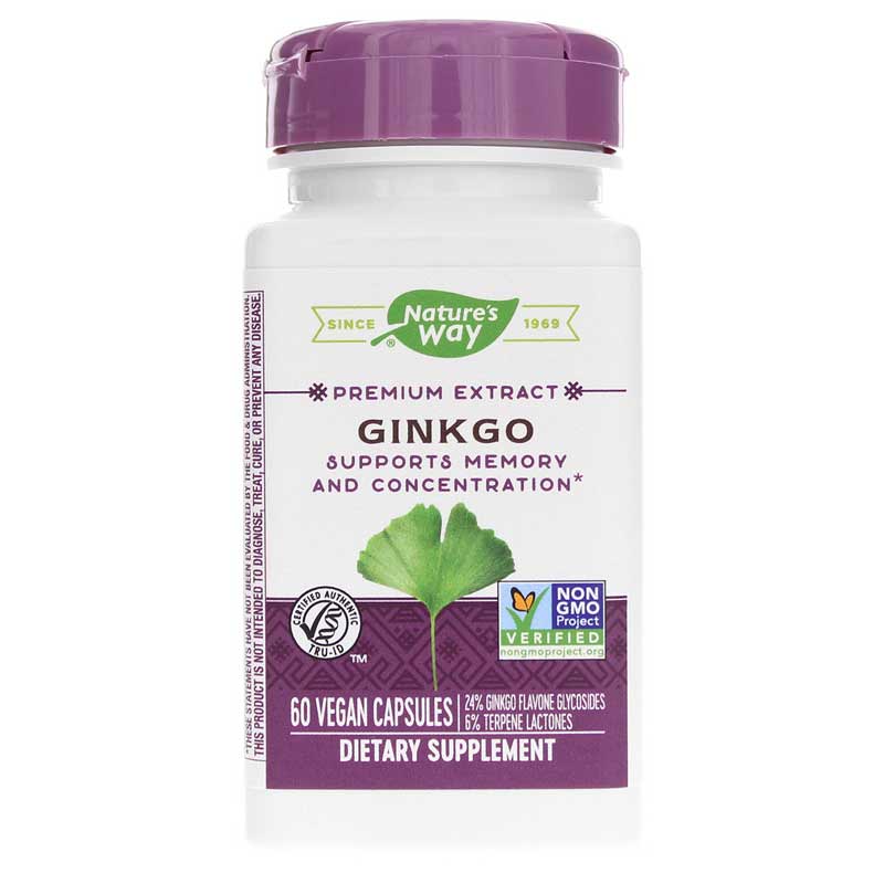 Natures Way Ginkgo Premium Extract 60 Vegan Capsules