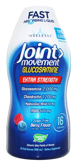Wellesse - Joint Movement Glucosamine Extra Strength Liquid Natural Berry Flavor - 16 fl. oz.