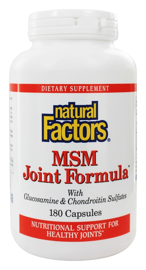 Natural Factors - MSM Joint Formula with Glucosamine & Chondroitin Sulfates - 180 Capsules