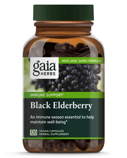 Gaia Herbs - Black Elderberry Immune Support - 120 Vegan Caps