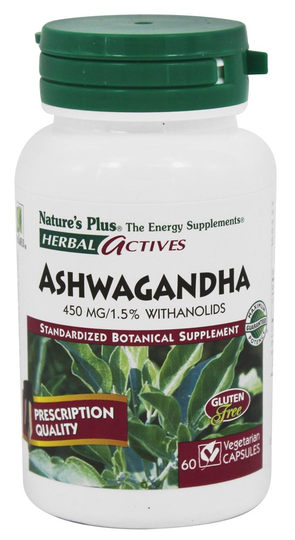 Natures Plus - Herbal Actives Ashwagandha 450 mg. - 60 Vegetarian Capsules