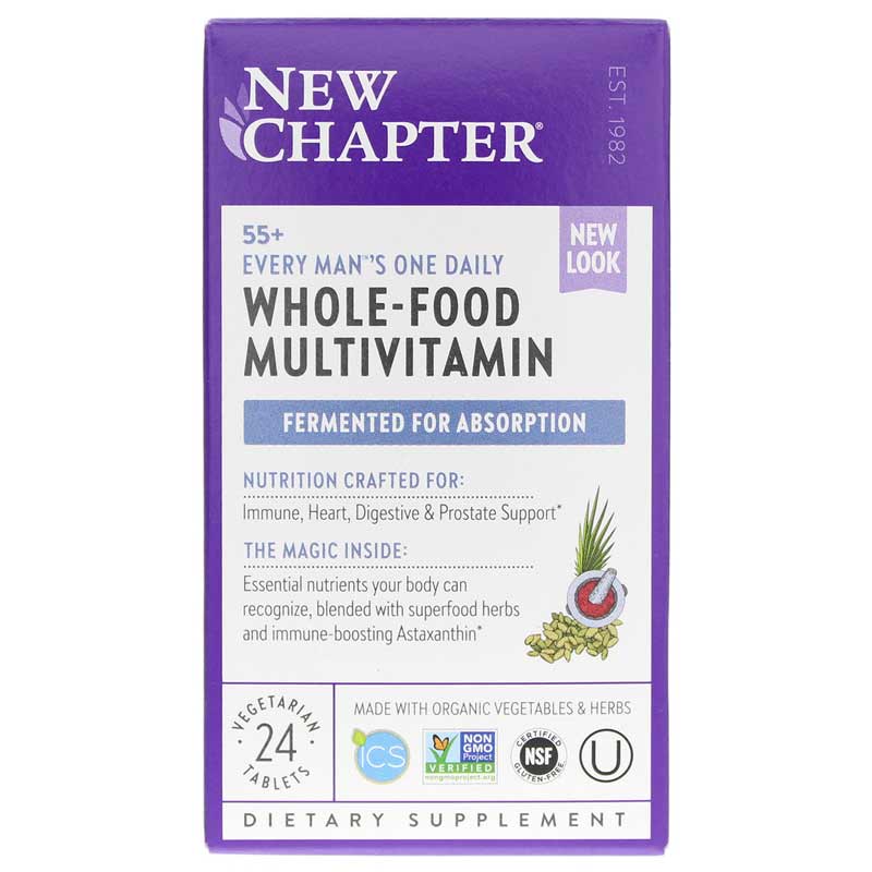 New Chapter Every Mans One Daily Multi 55+ 24 Veg Tablets